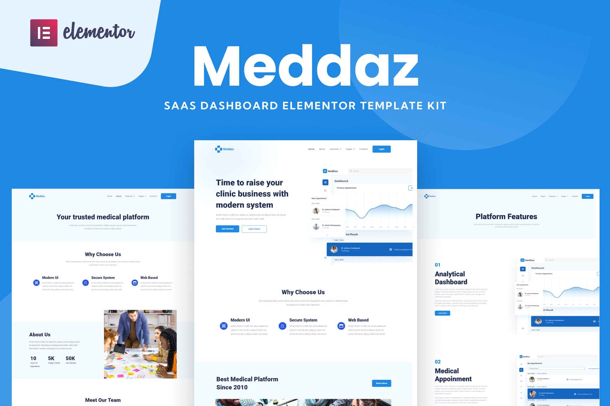 Meddaz - SaaS Medical Elementor Template Kit template kit cover image
