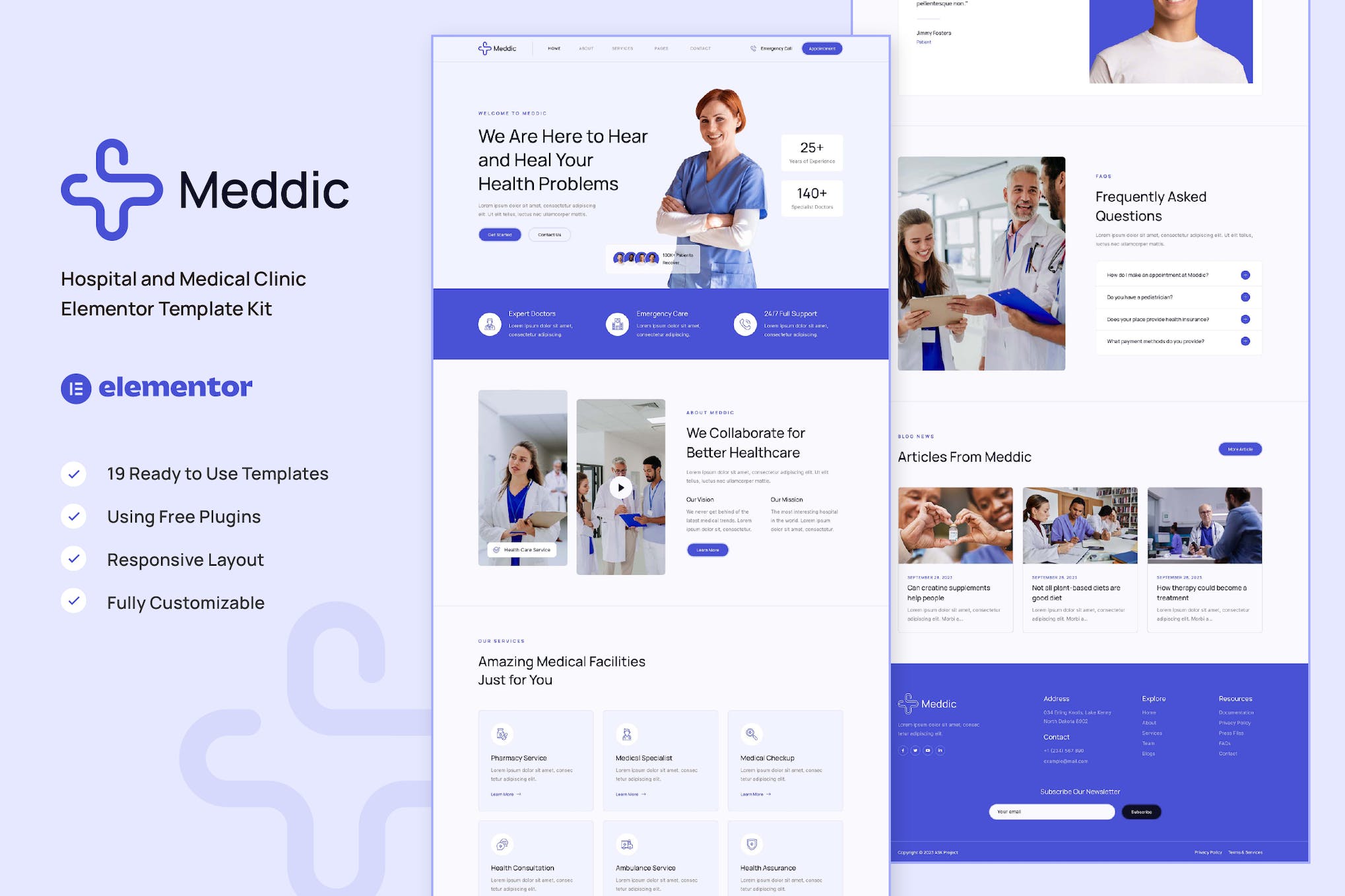 Meddic - Hospital and Medical Clinic Elementor Template Kit template kit cover image