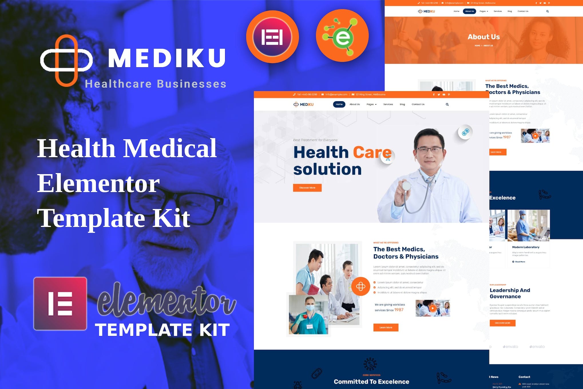 Mediku - Health Medical Elementor Template Kit template kit cover image
