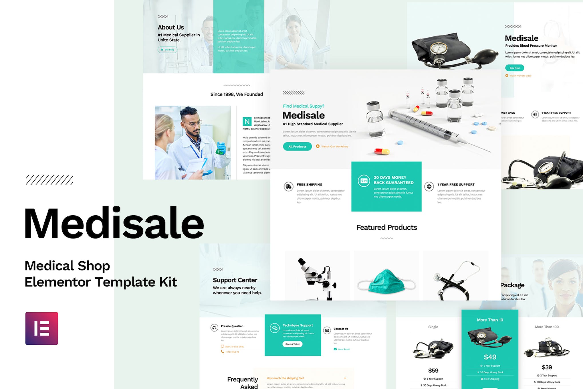 Medisale - Medical Shop Elementor Template Kit template kit cover image
