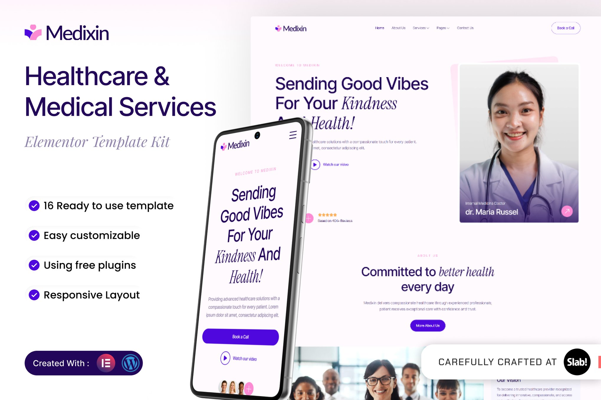 Medixin - Healthcare & Medical Services Elementor Template Kit template kit cover image