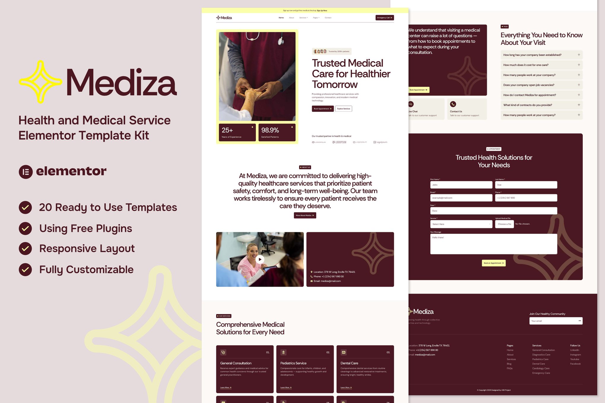 Mediza - Medical & Healthcare Elementor Template Kit template kit cover image