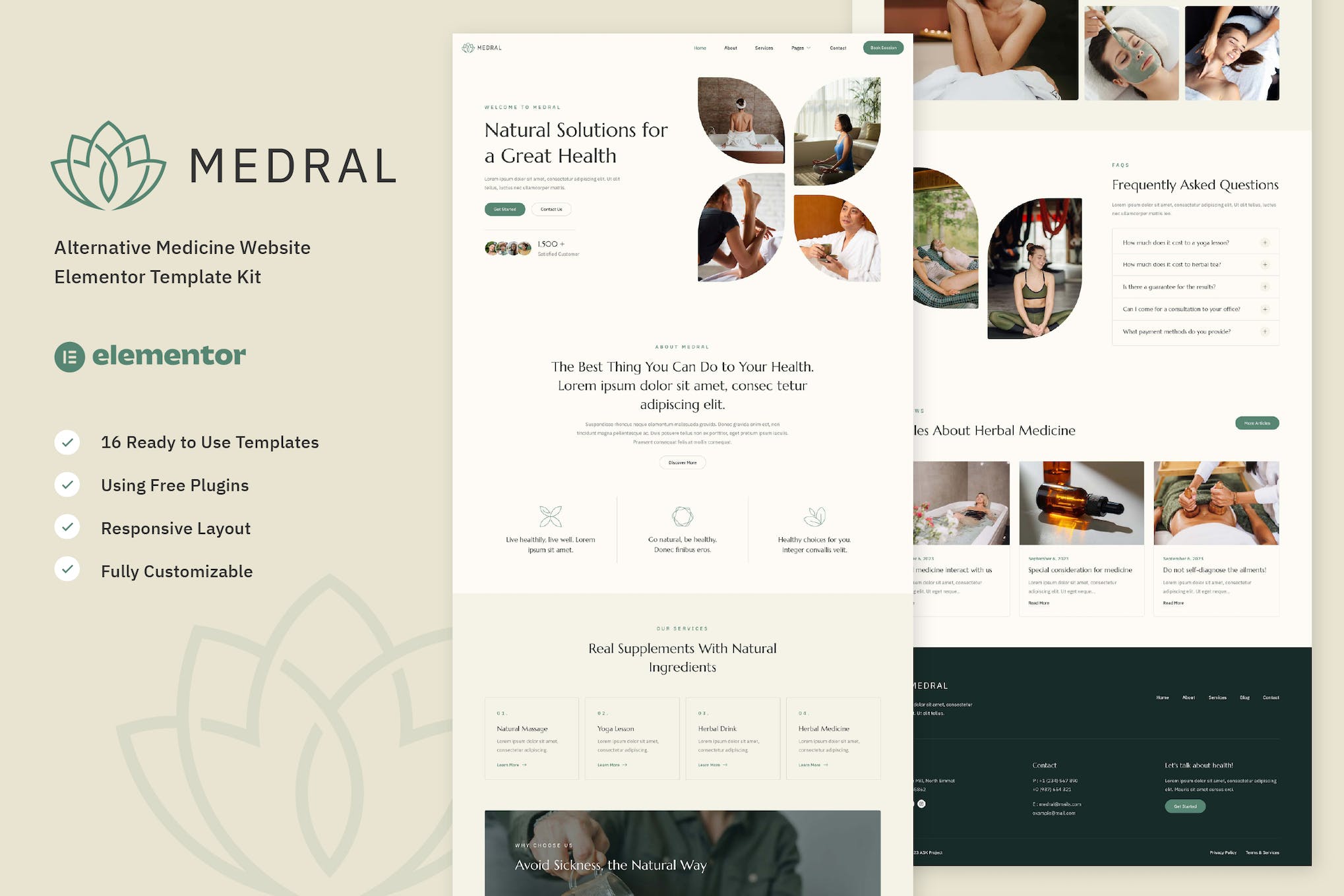 Medral - Alternative Medicine Website Elementor Template Kit template kit cover image