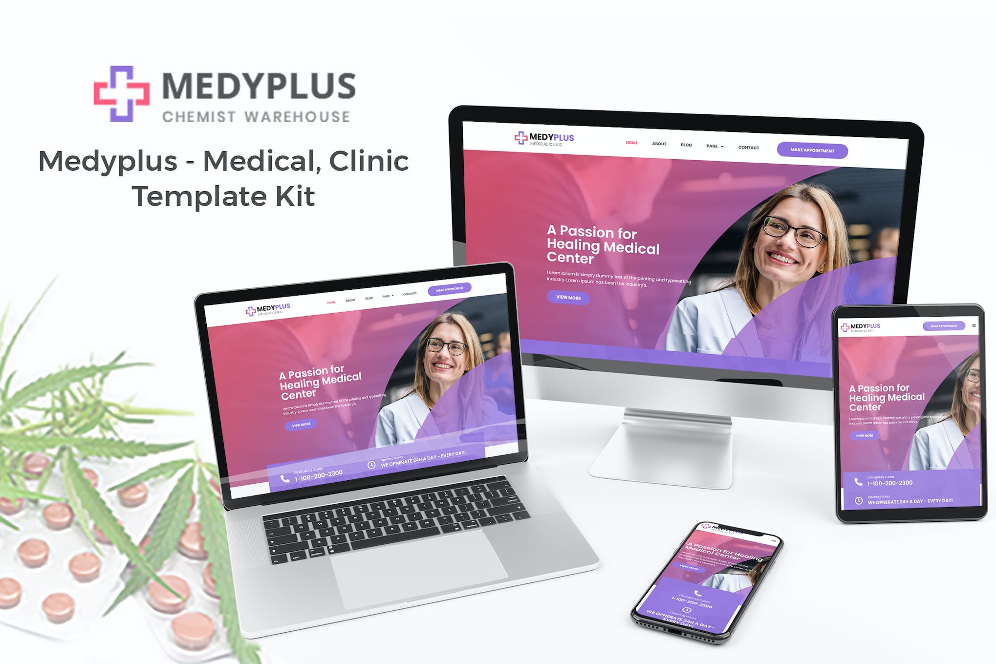 Medyplus - Medical, Clinic Template Kit template kit cover image