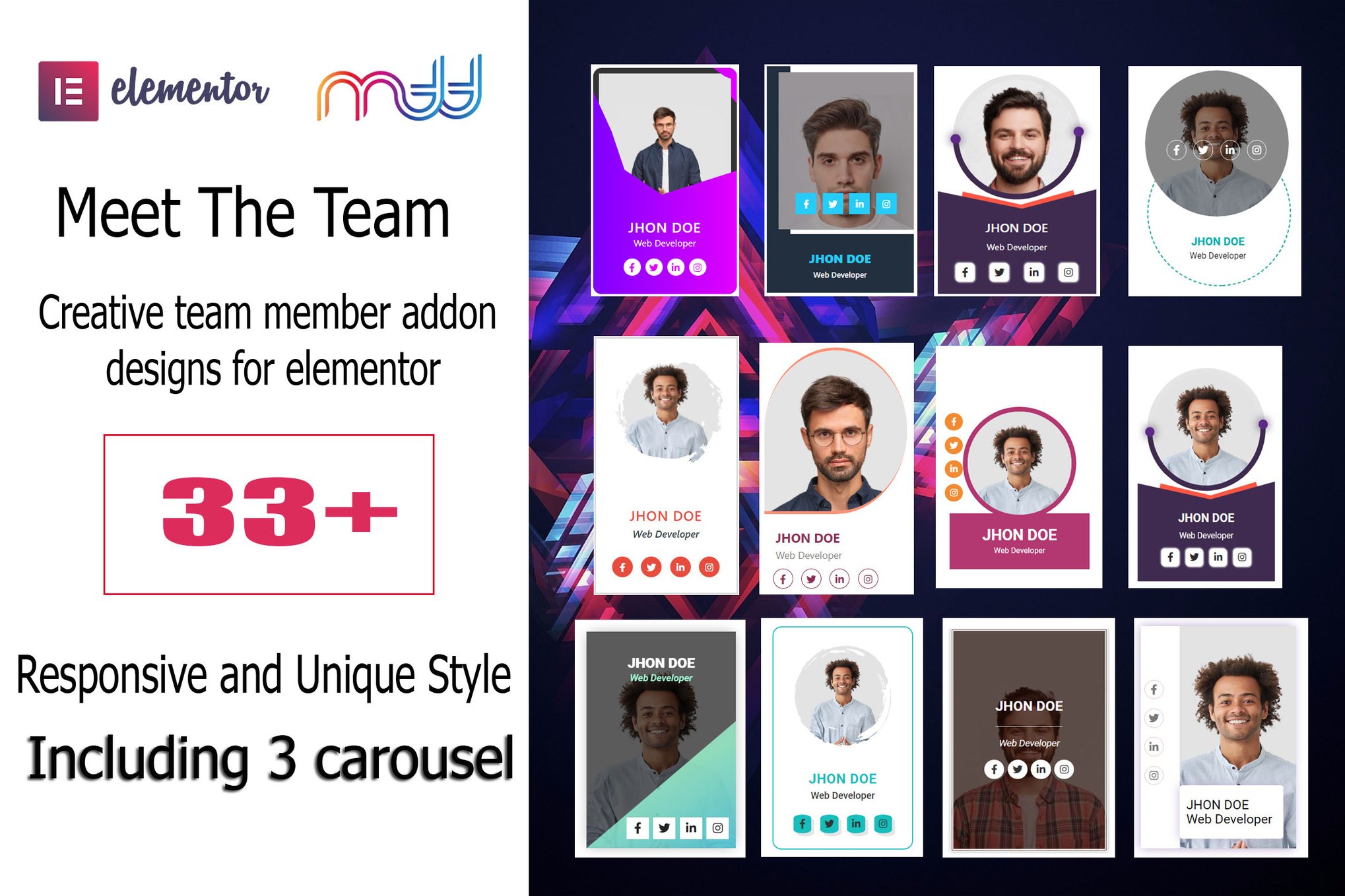 Meet The Team for Elementor plugin cover image