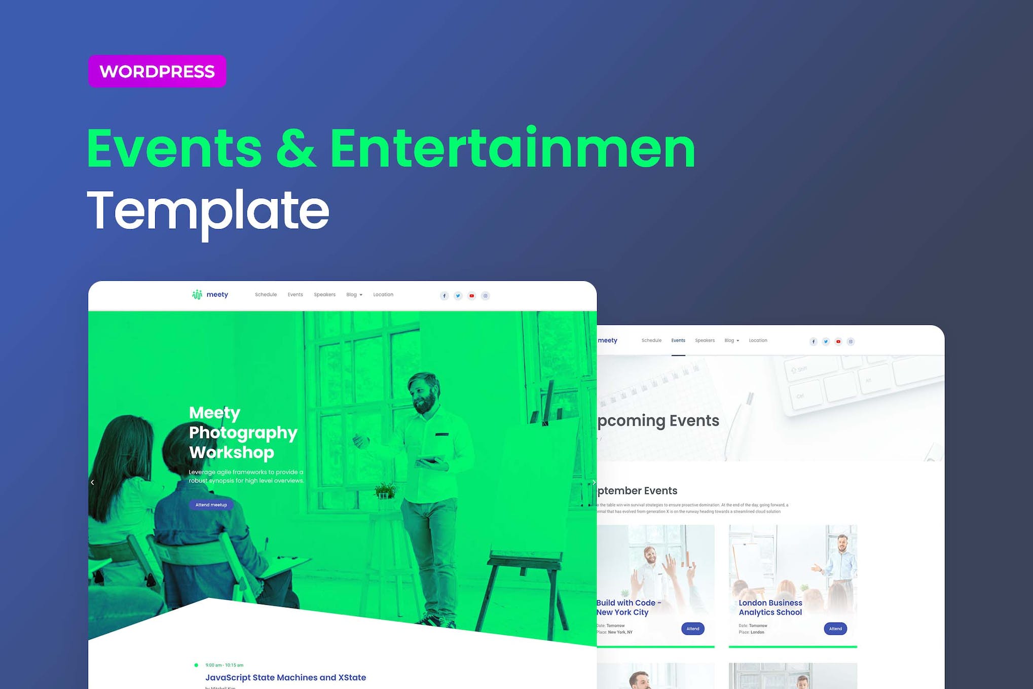 Meety – Events & Meetups Elementor Template Kit template kit cover image