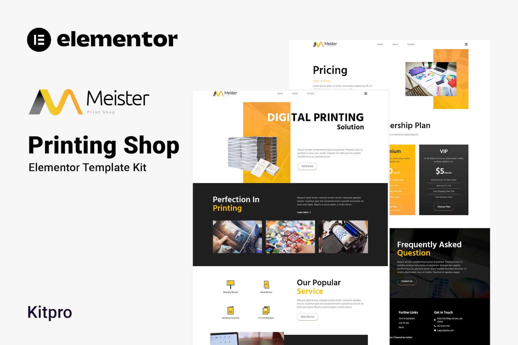 Meister - Printing Shop Elementor Template Kit template kit cover image