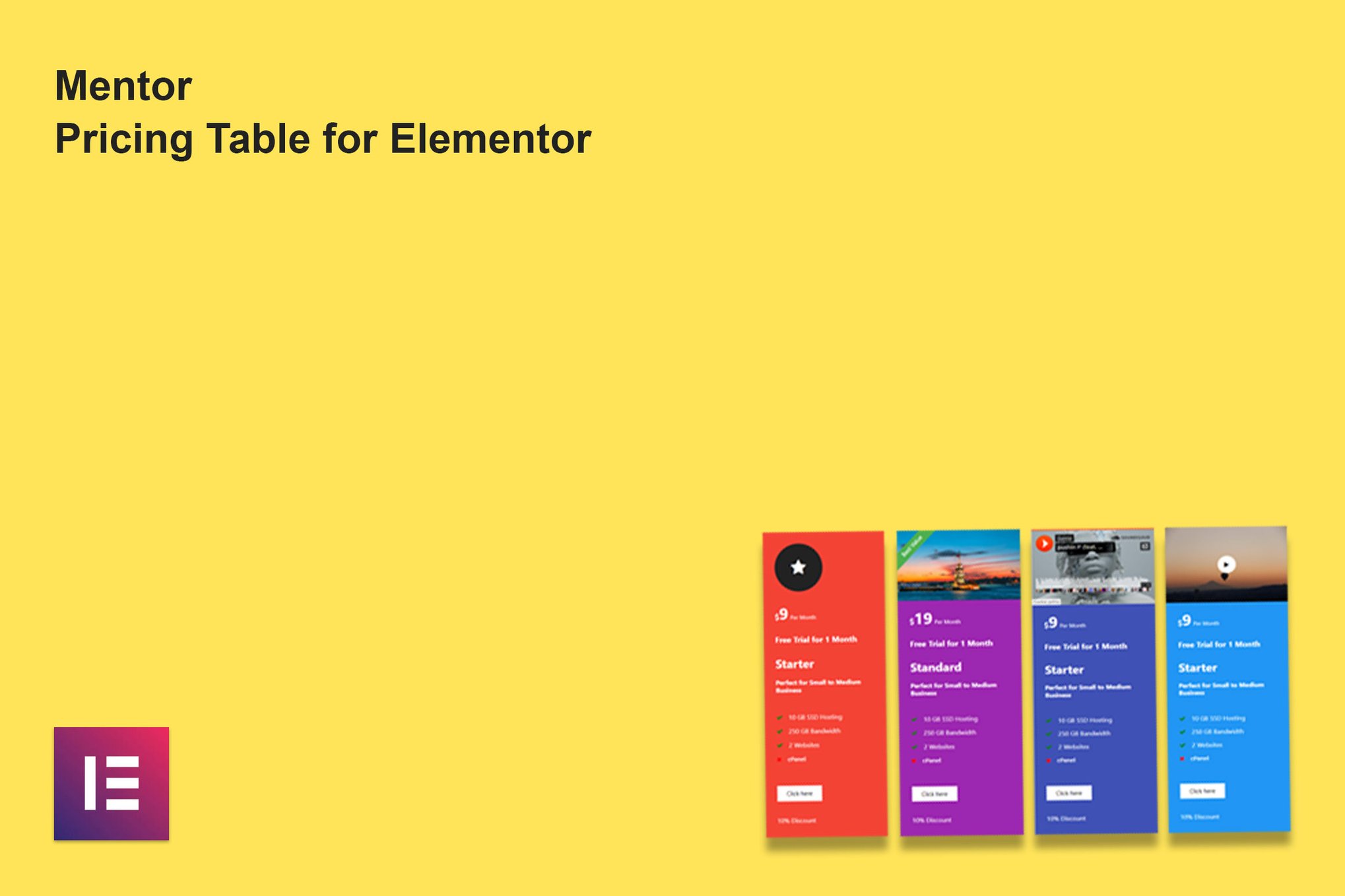 Mentor Pricing Table for Elementor plugin cover image