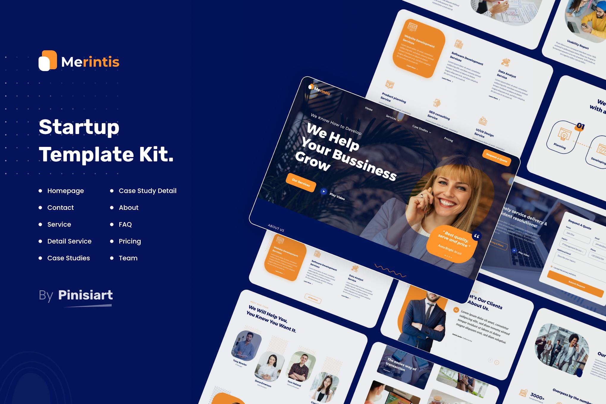 Merintis - SaaS & Startup Elementor Template Kit template kit cover image