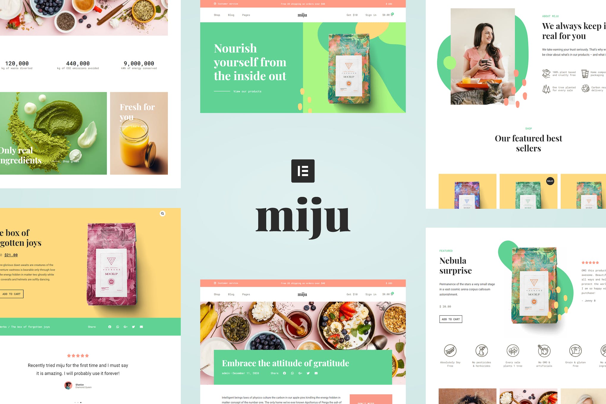 Miju - Conscious Product Elementor Template Kit template kit cover image