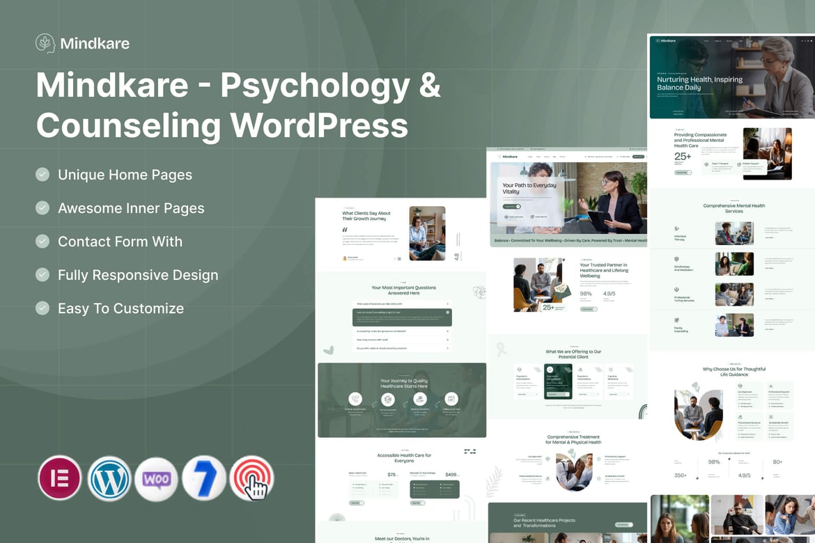Mindkare – Psychology & Counseling WordPress theme cover image
