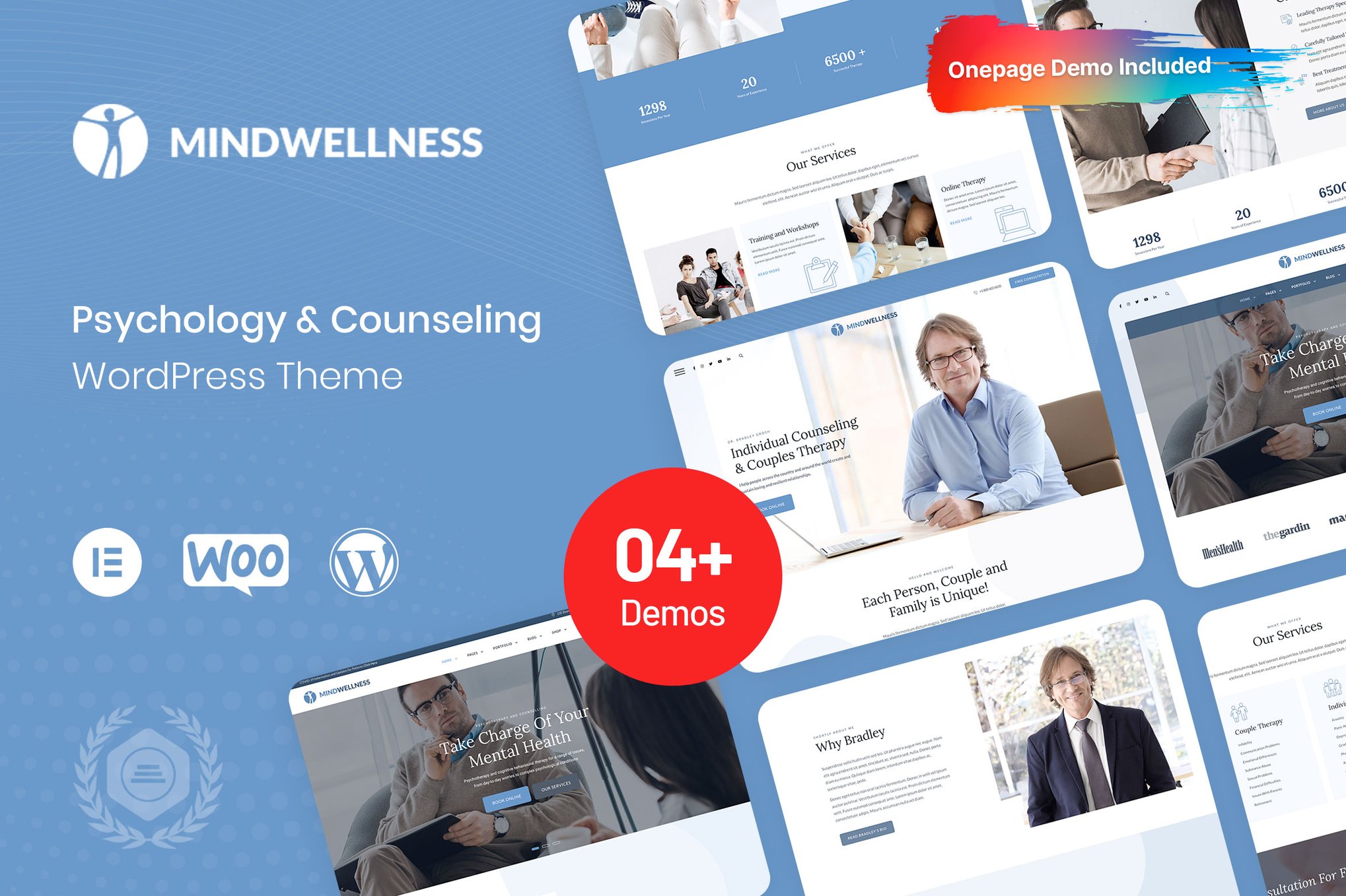 Mindwellness - Psychology & Counseling WordPress theme cover image