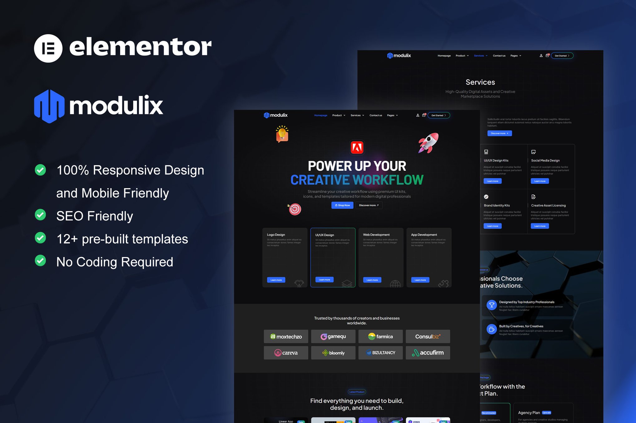 Modulix - Digital Product Store Elementor Pro Template Kit template kit cover image