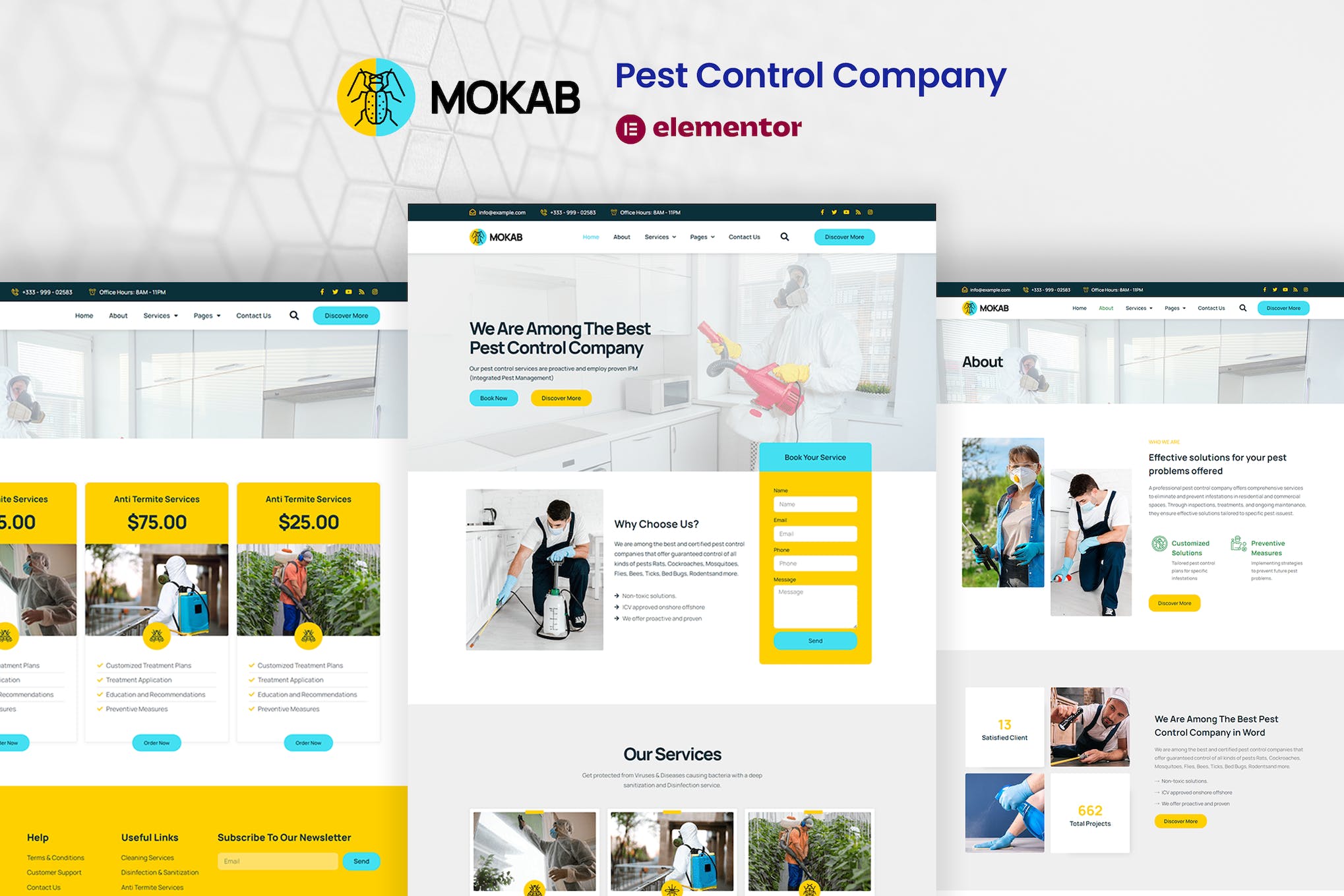 Mokab - Pest Control Services Elementor Pro Template Kit template kit cover image