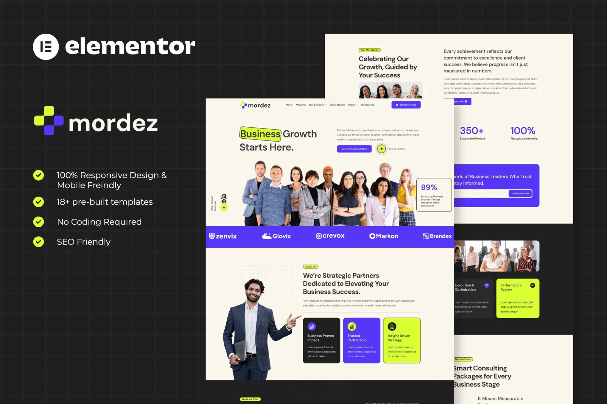 Mordez - Business Consulting Elementor Template Kits template kit cover image