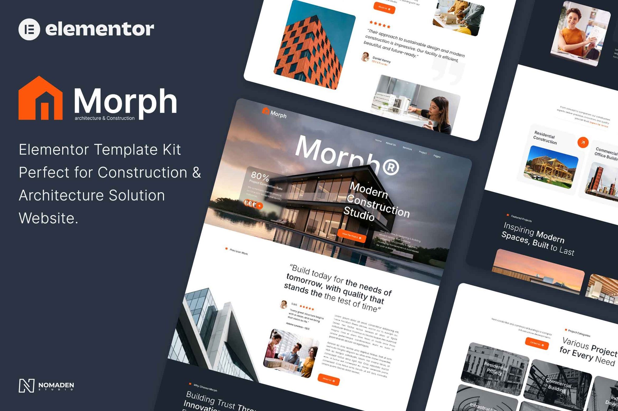 Morph - Construction & Architecture Elementor Template Kit template kit cover image
