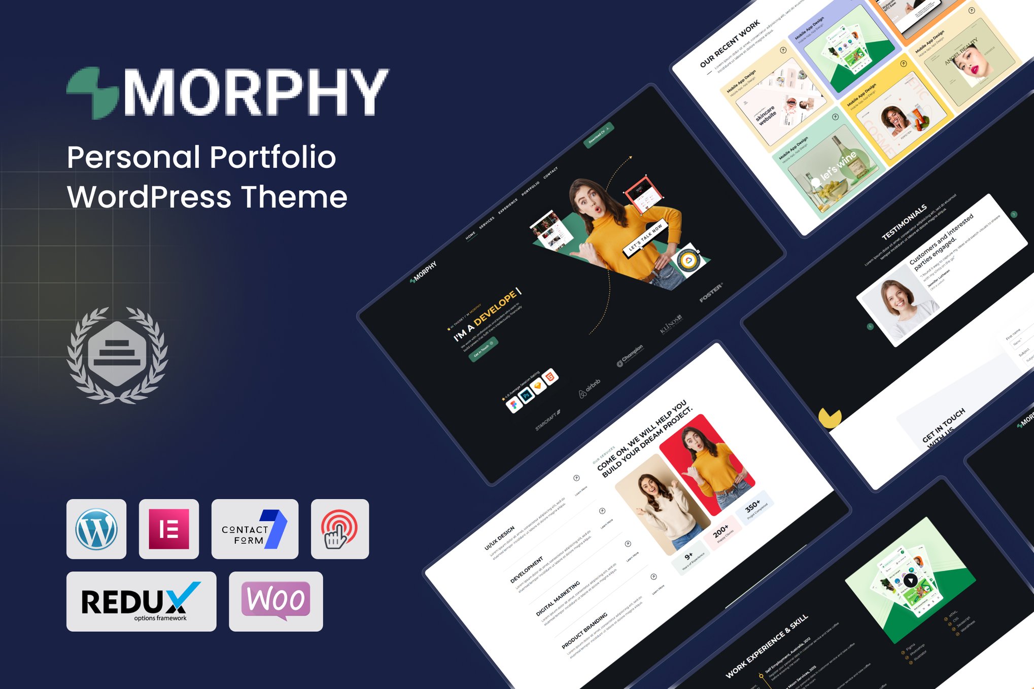 Morphy - Personal Portfolio WordPress Theme theme cover image