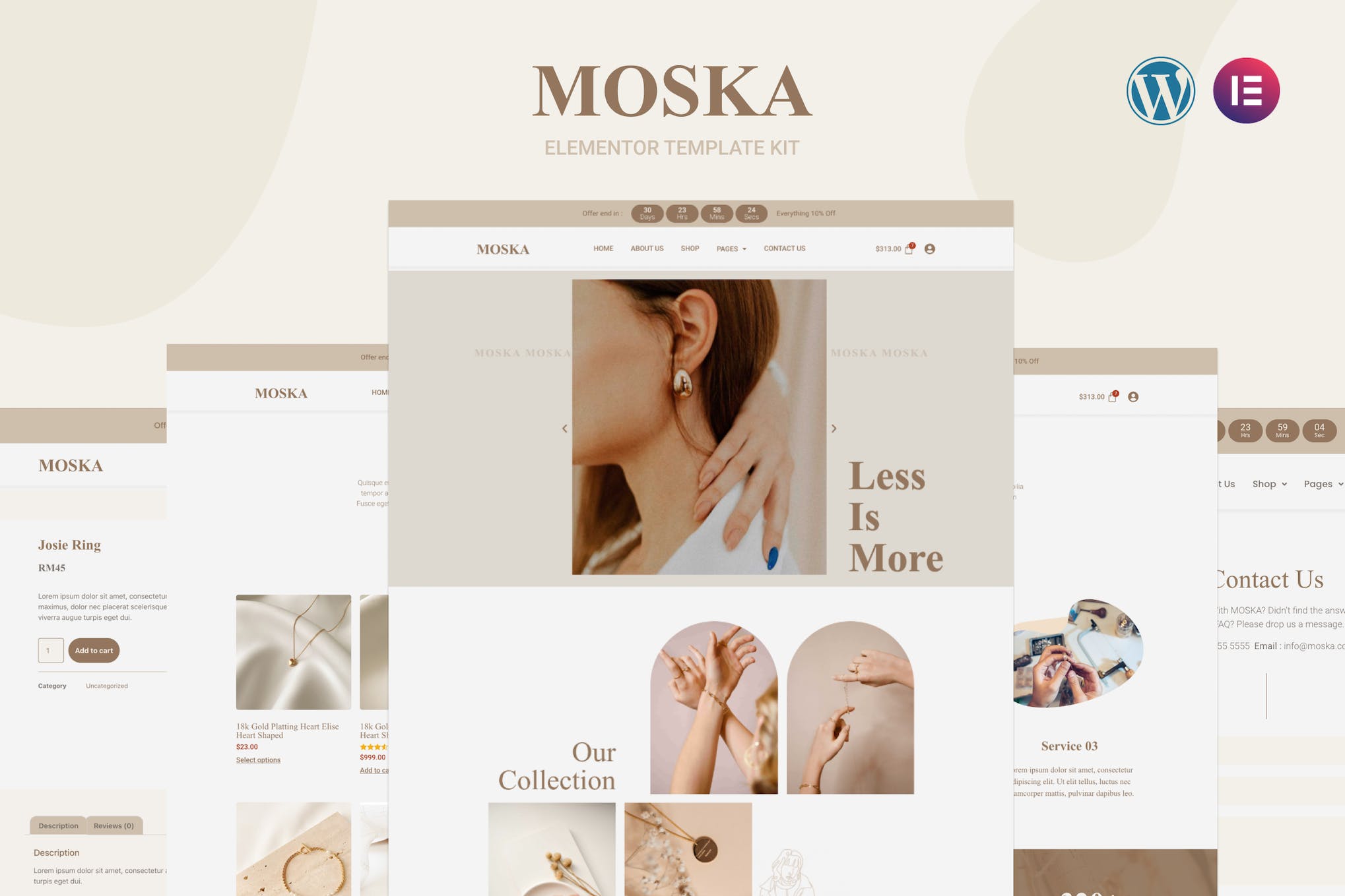 Moska - Fashion Jewelry Store WooCommerce Elementor Pro Template Kit template kit cover image