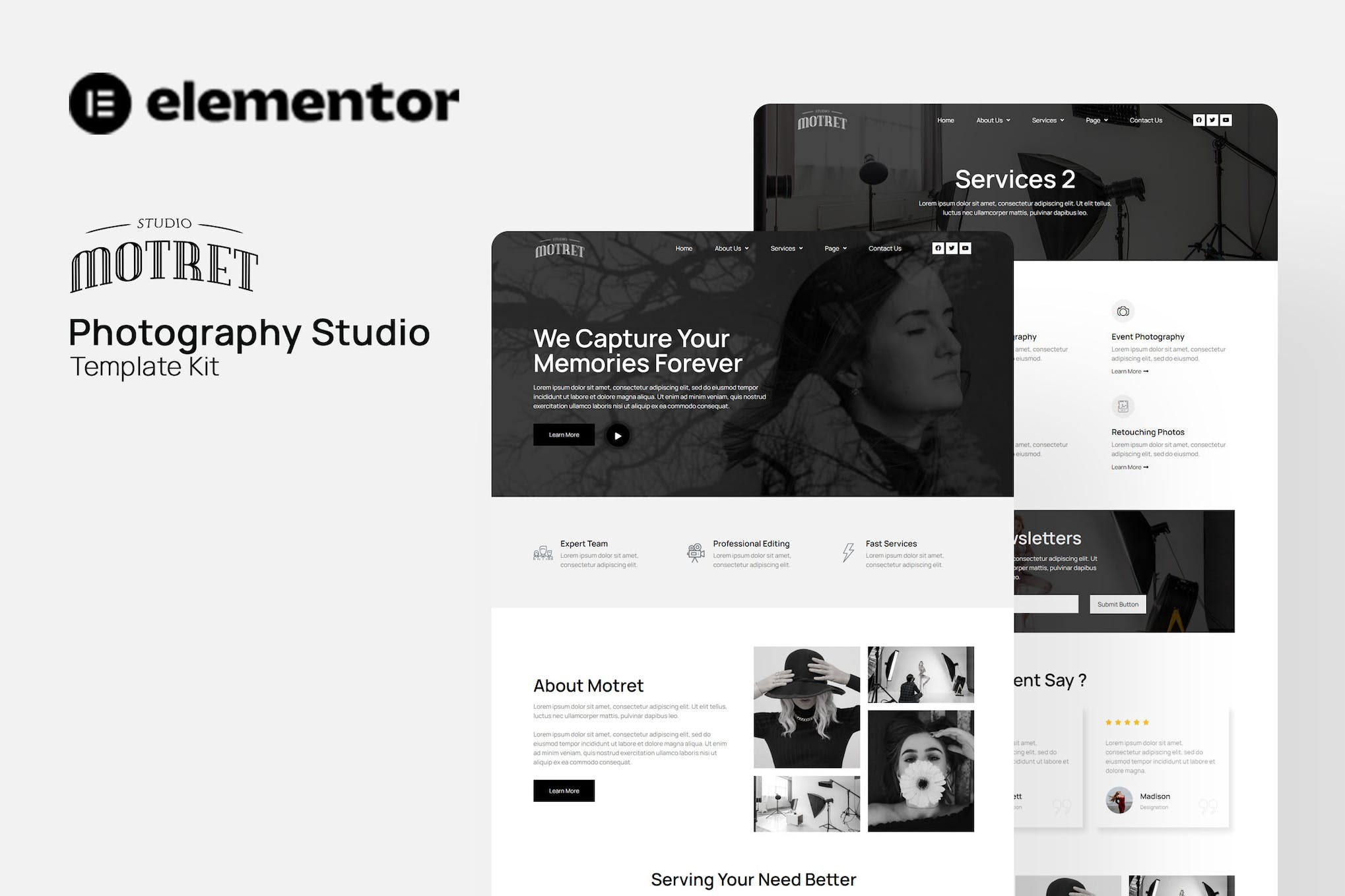 Motret - Digital Marketing Elementor Template Kit template kit cover image