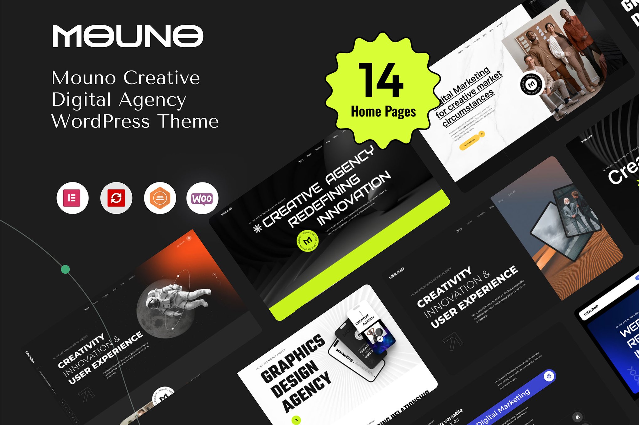 Mouno - Creative Digital Agency WordPress Theme theme cover image