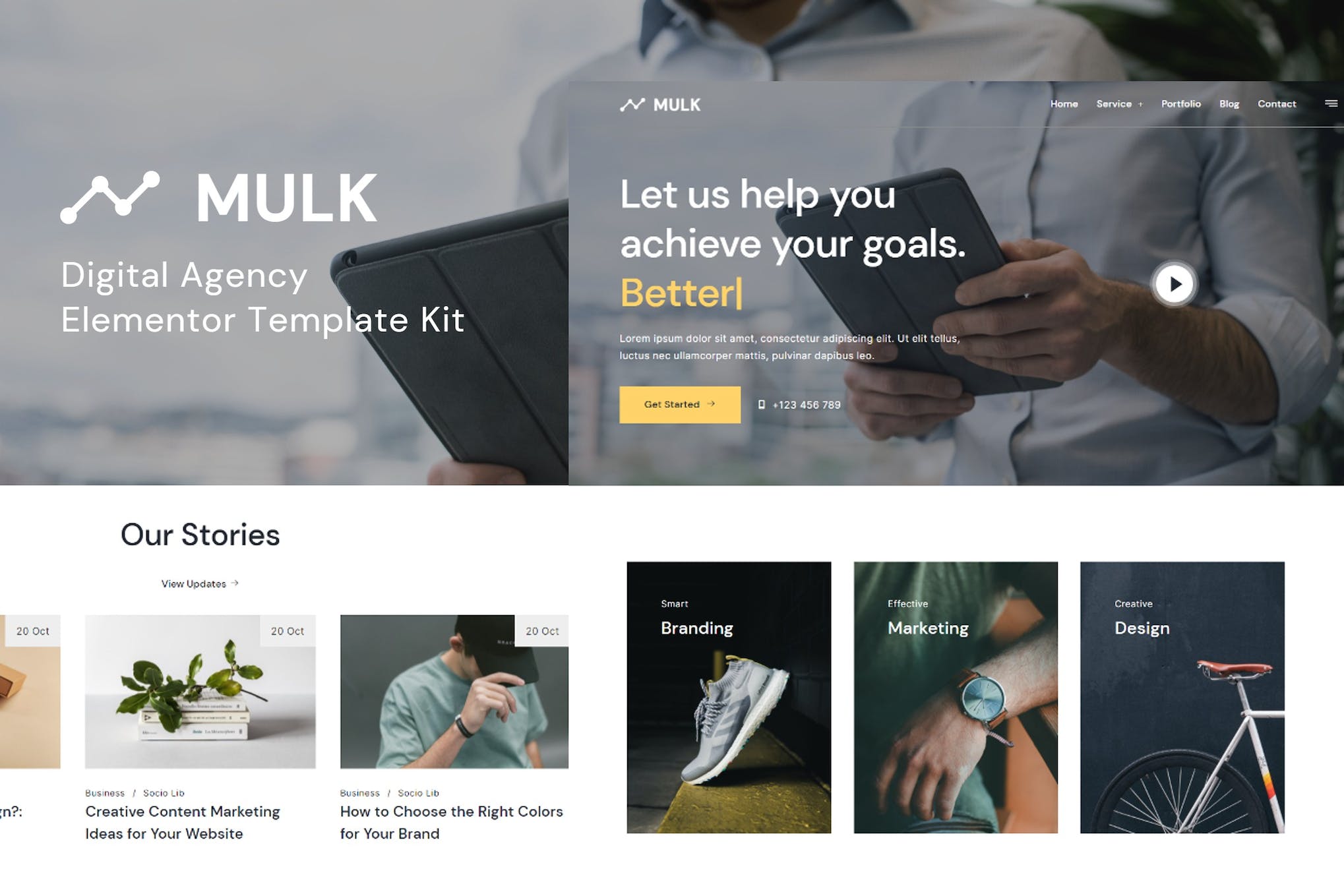 Mulk - Digital Agency Elementor Template Kit template kit cover image