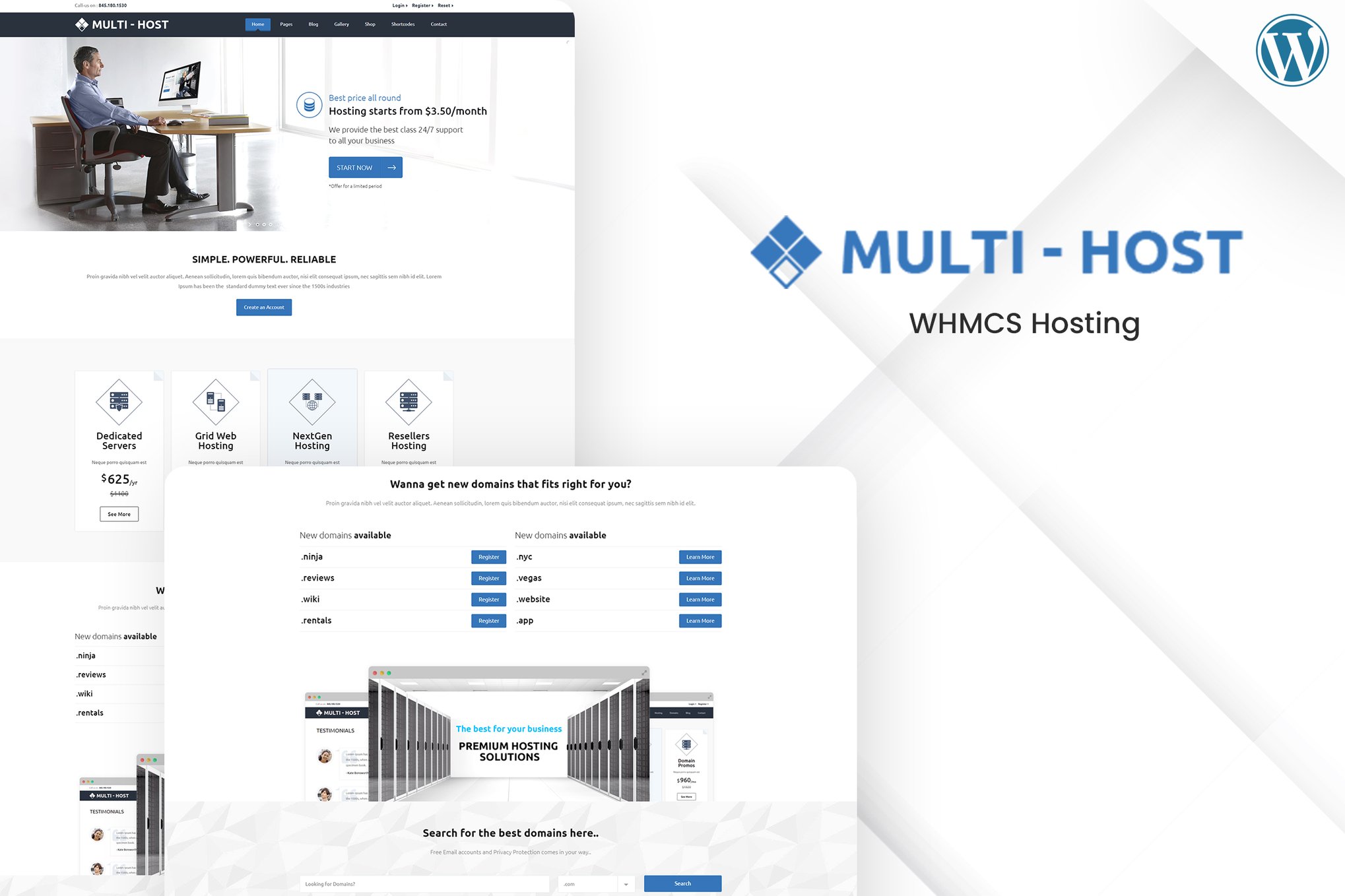 Multi Host | WHMCS Hosting theme cover image
