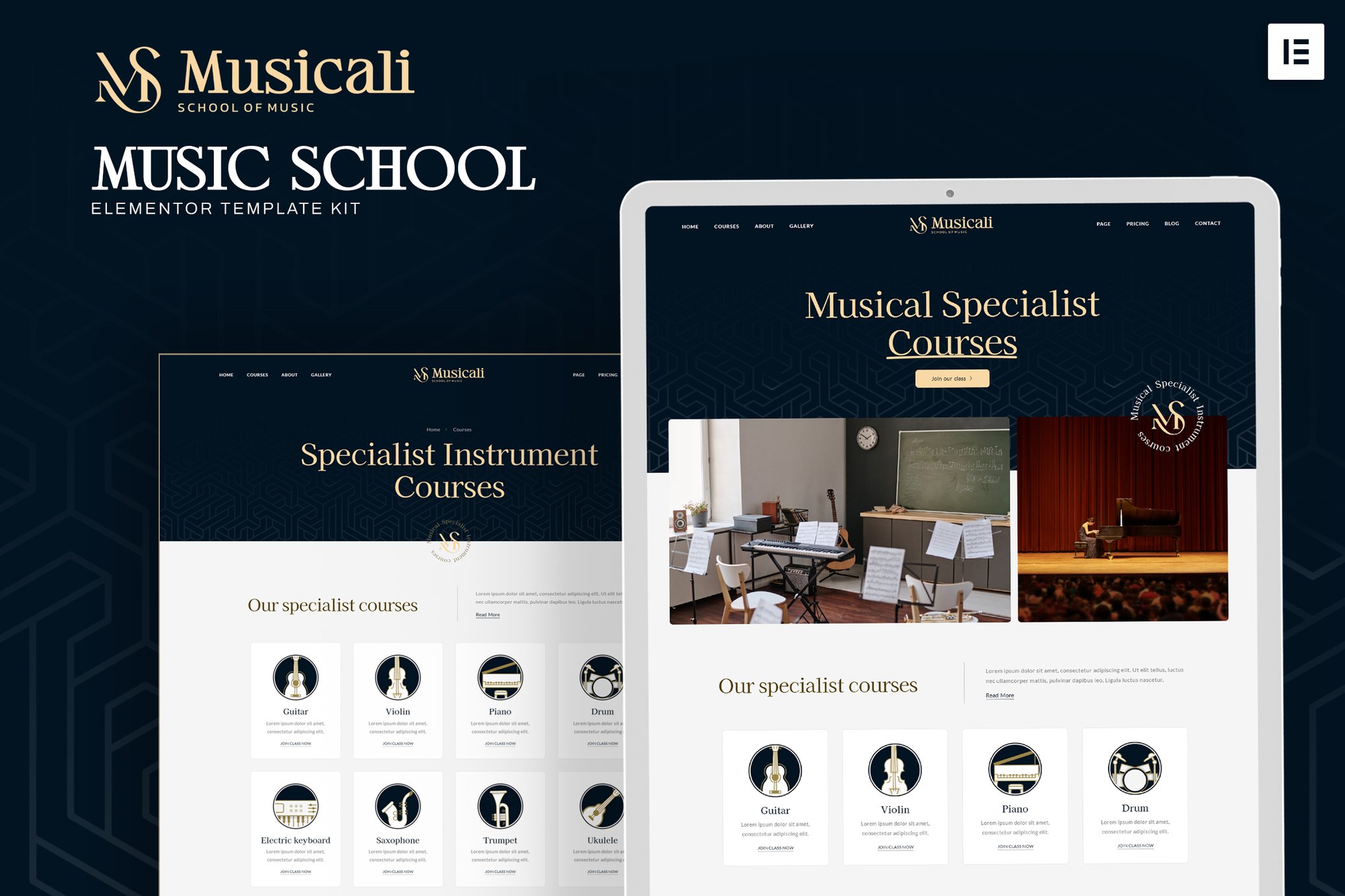 Musicali - Music School Elementor Template Kit template kit cover image
