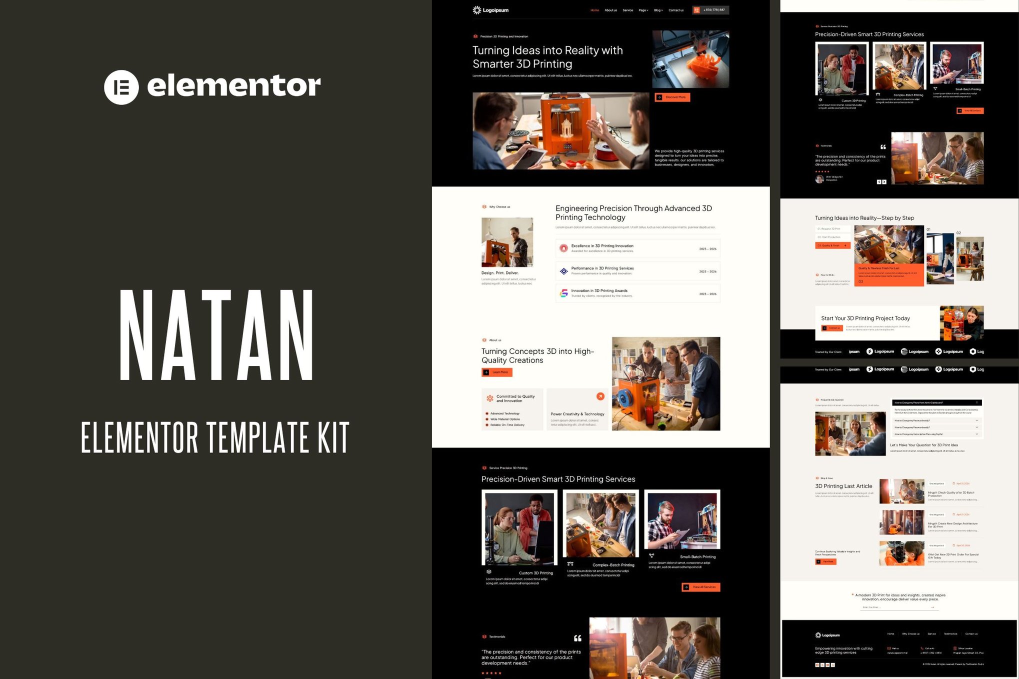 Natan - 3D Printing Services Elementor Template Kit template kit cover image