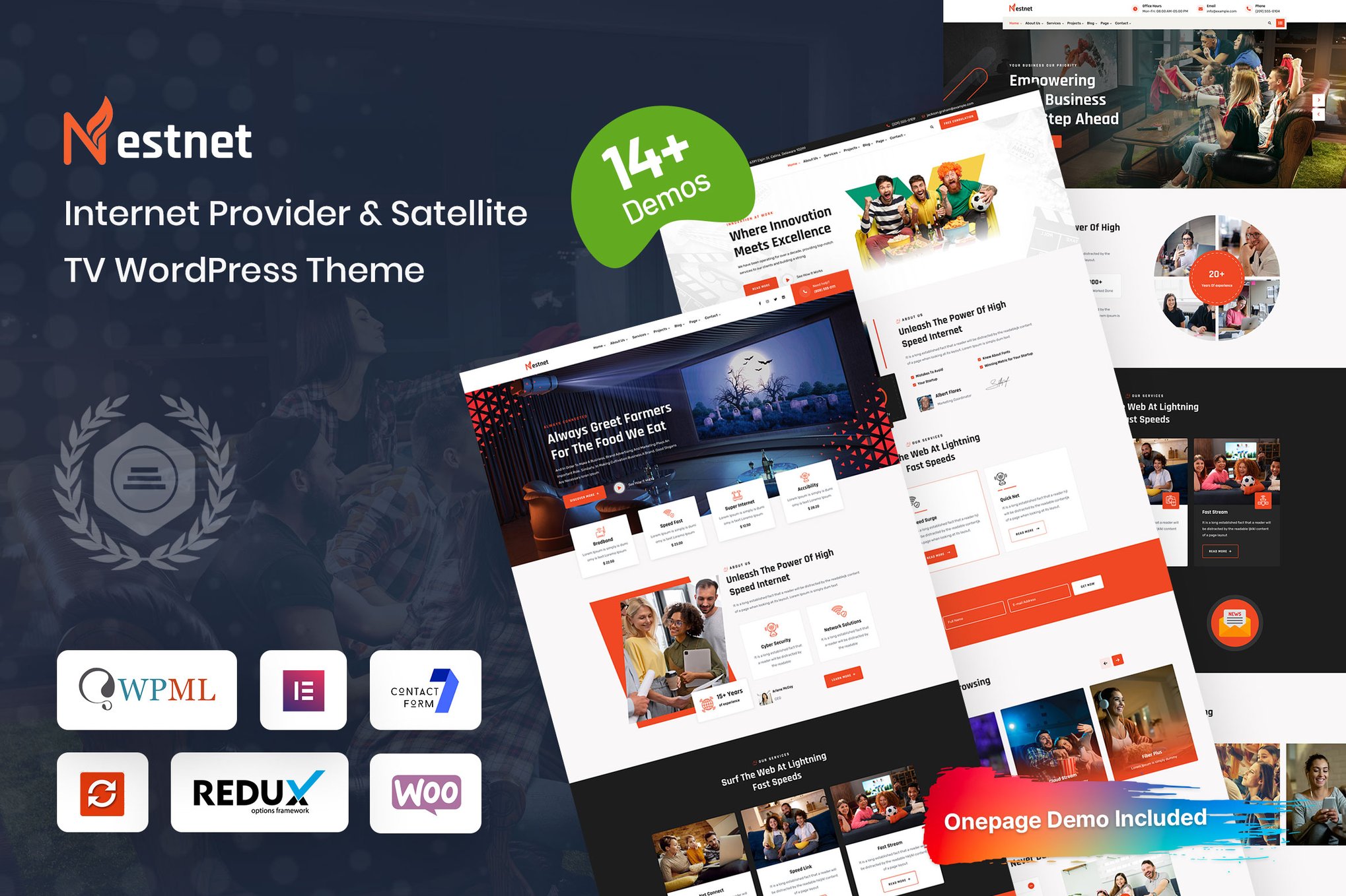 Nestnet – Internet Provider & Satellite TV WP theme cover image