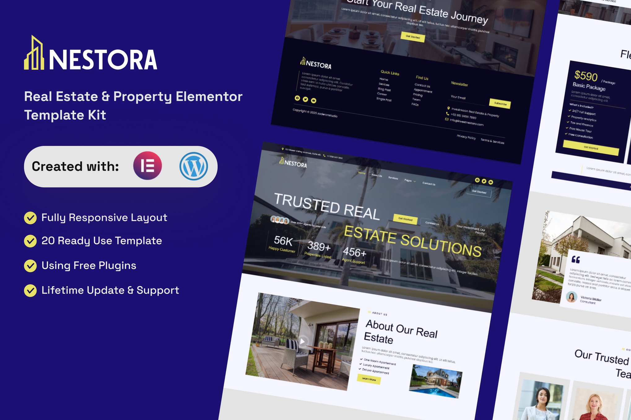 Nestora - Real Estate & Property Elementor Template Kit template kit cover image