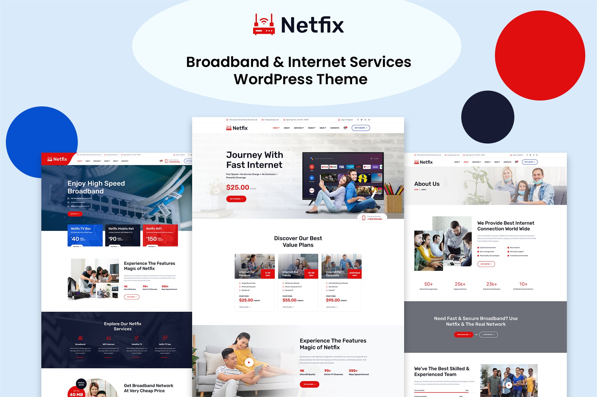 Netfix – Broadband & Internet Services WP Theme theme cover image