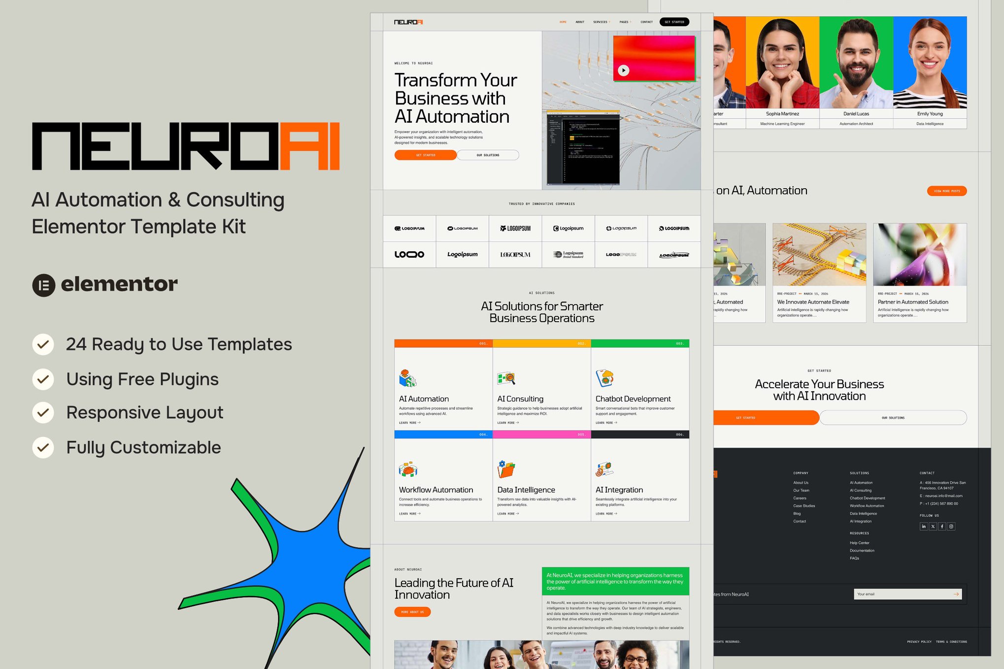 NeuroAI – AI Automation & Consulting Elementor Template Kit template kit cover image
