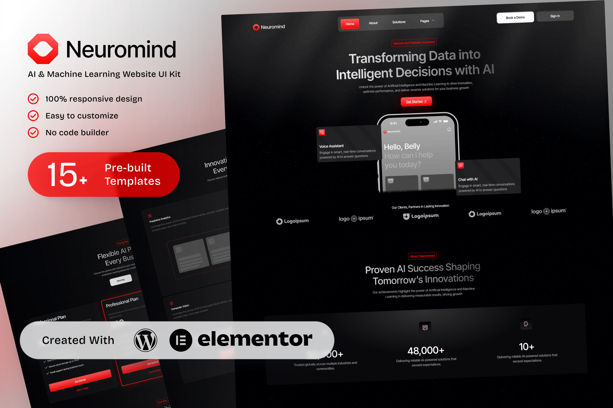 NeuroMind - AI & Machine Learning Elementor Template Kit template kit cover image