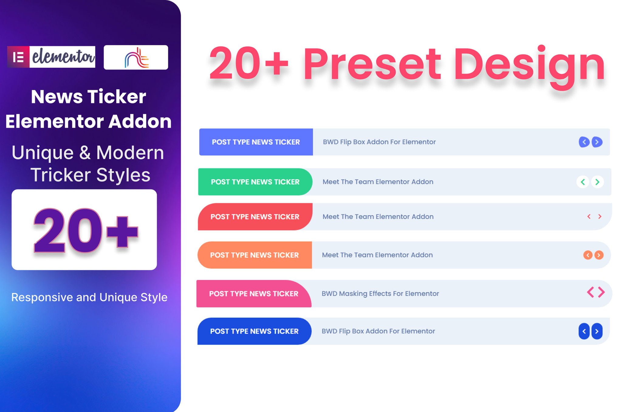 News Ticker Addon For Elementor plugin cover image