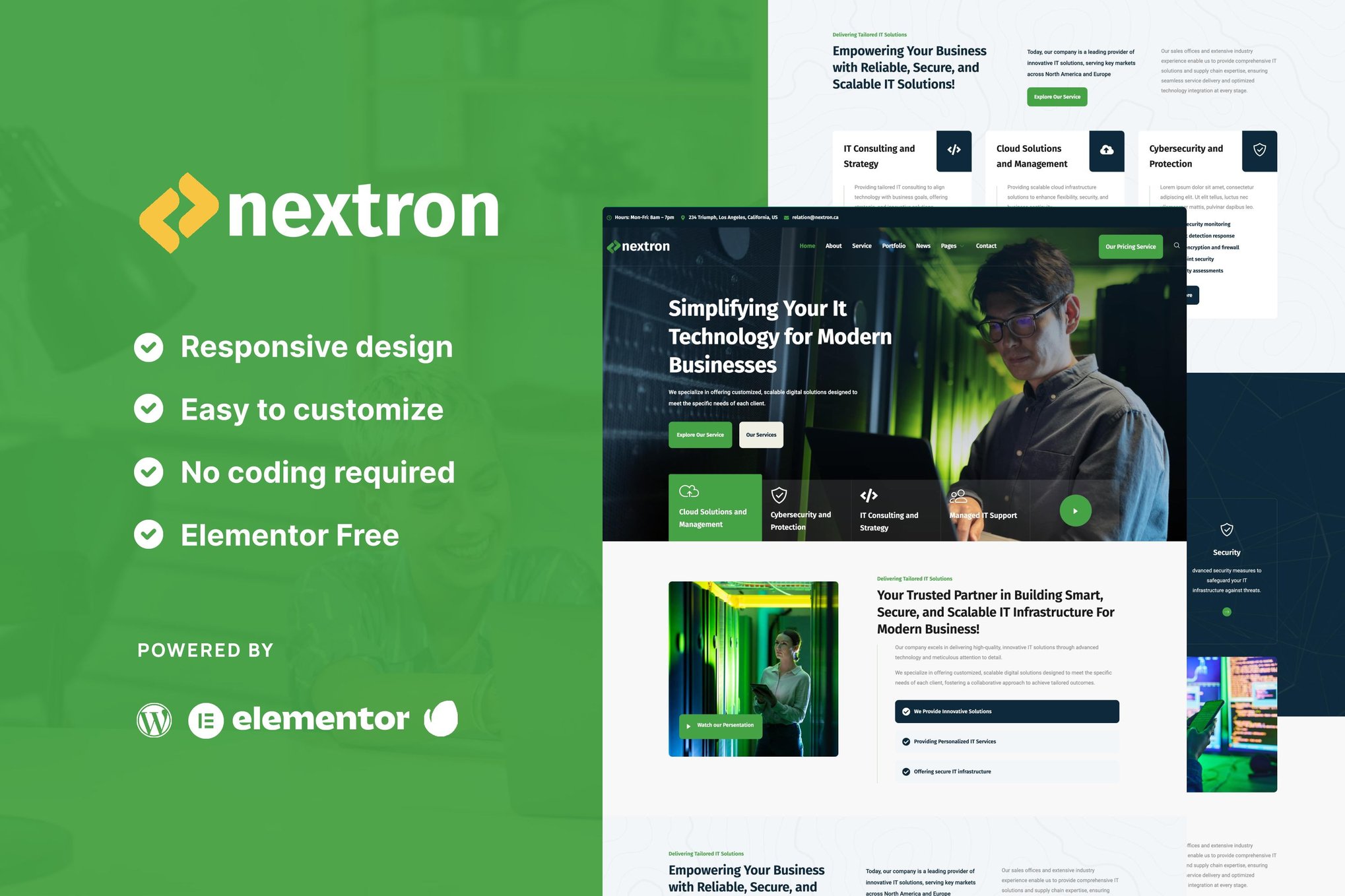 Nextron - Tech Company Elementor Template Kit template kit cover image