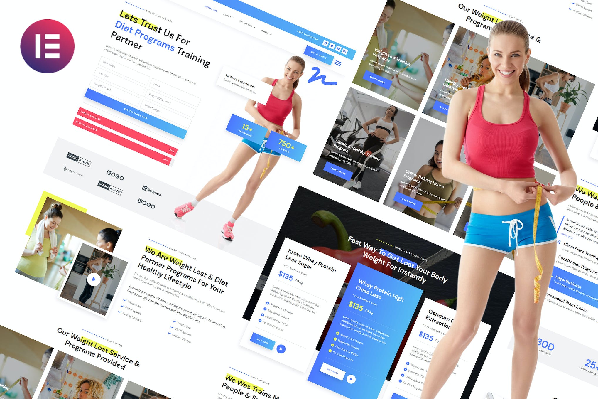 Nguru - Weight Loss & Fitness Trainer Elementor Template Kit template kit cover image
