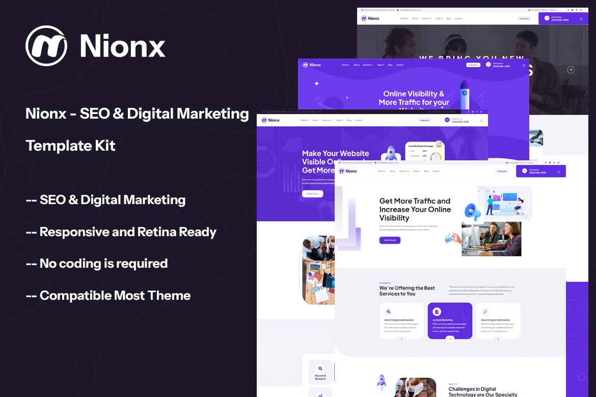Nionx - SEO & Digital Marketing Template Kit template kit cover image