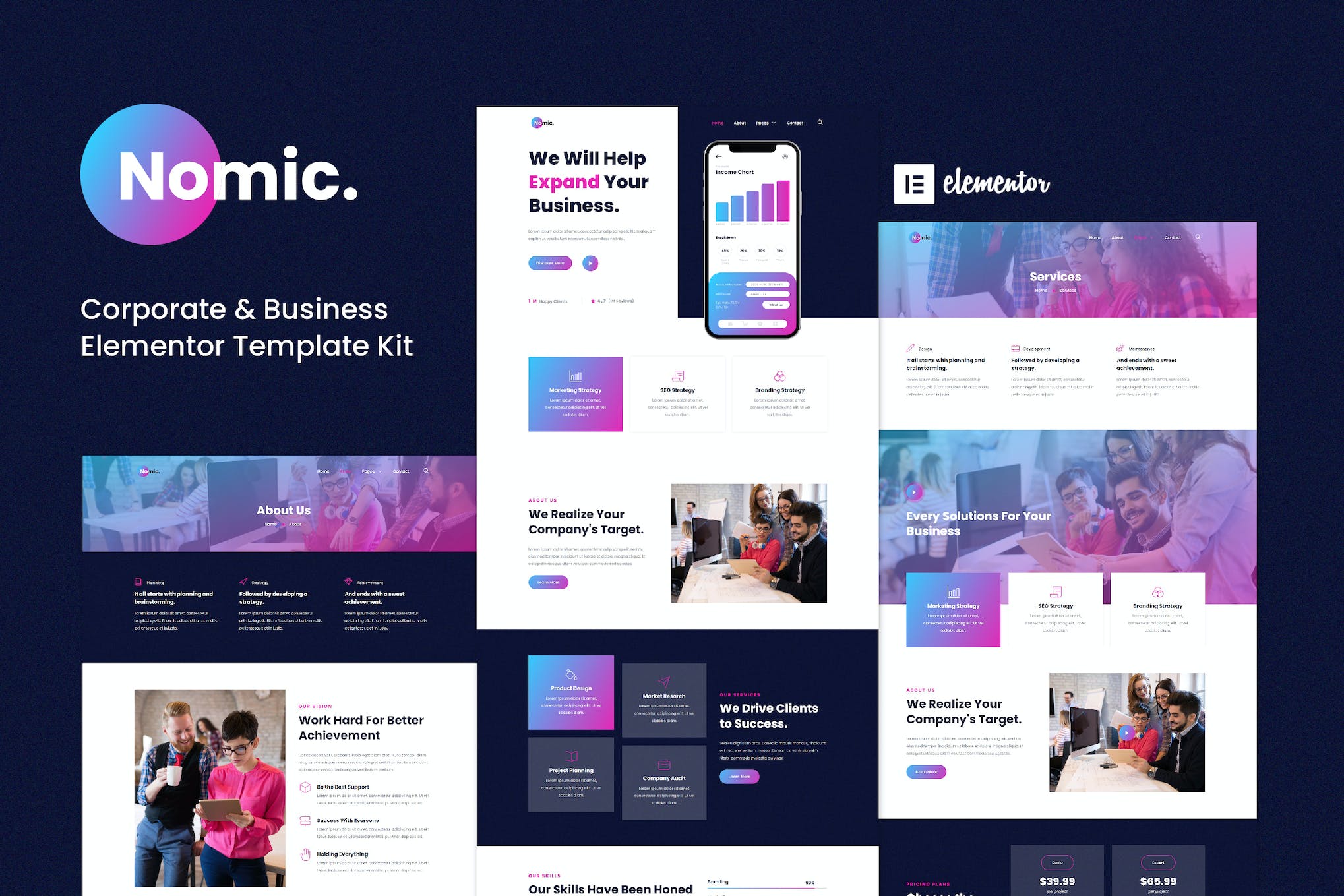 Nomic - Corporate & Business Elementor Template Kit template kit cover image