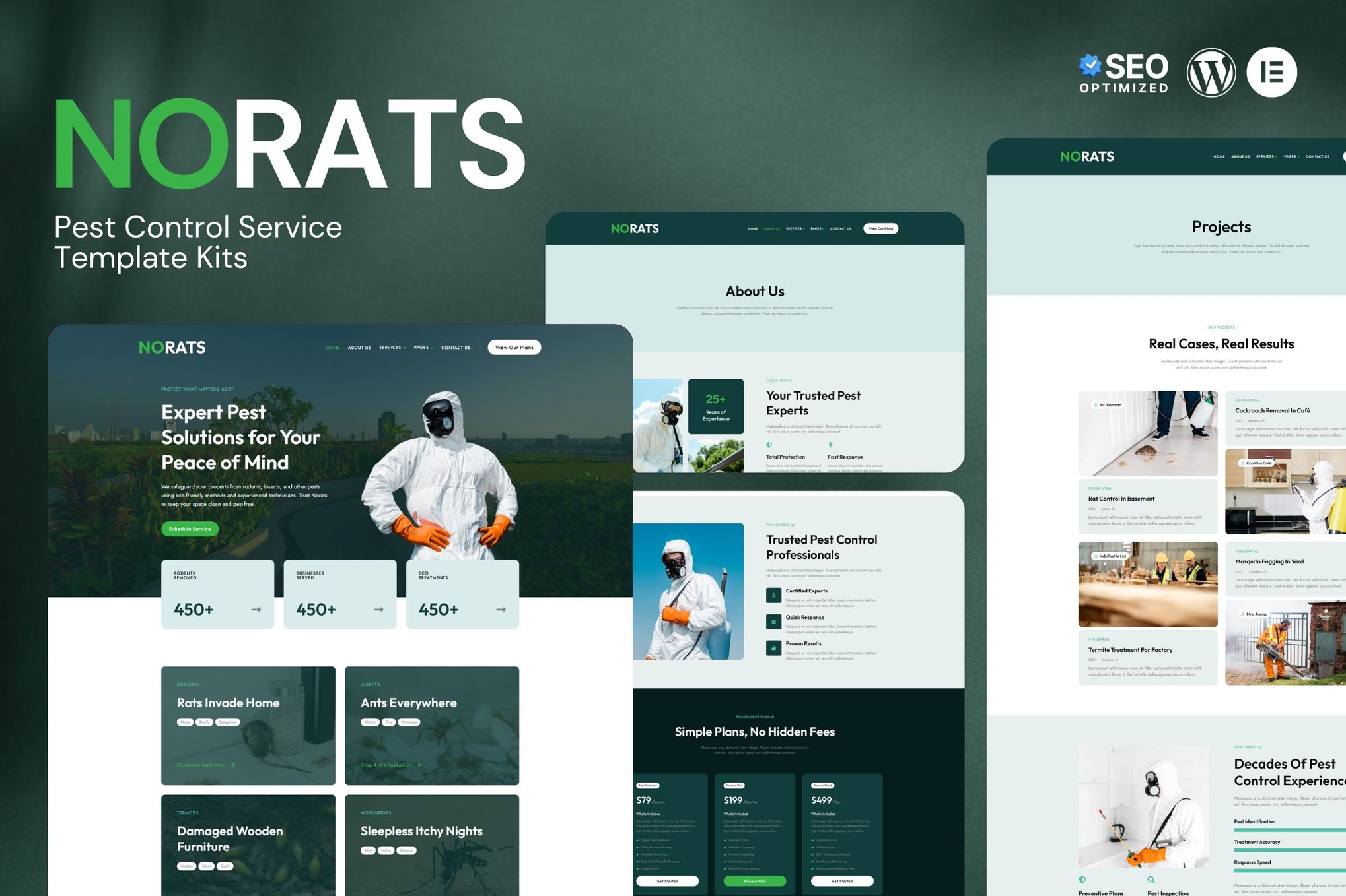 Norats - Pest Control Service Elementor Kits template kit cover image