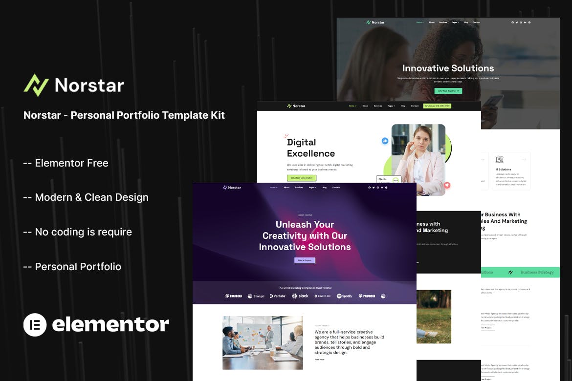 Norstar - Personal Portfolio Template Kit template kit cover image