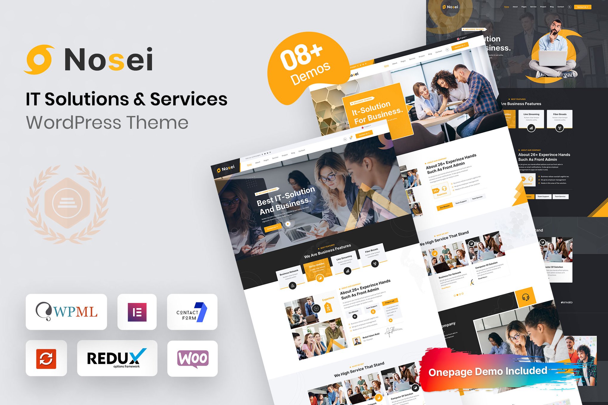 Nosei - IT Solutions & Services WordPress Theme theme cover image