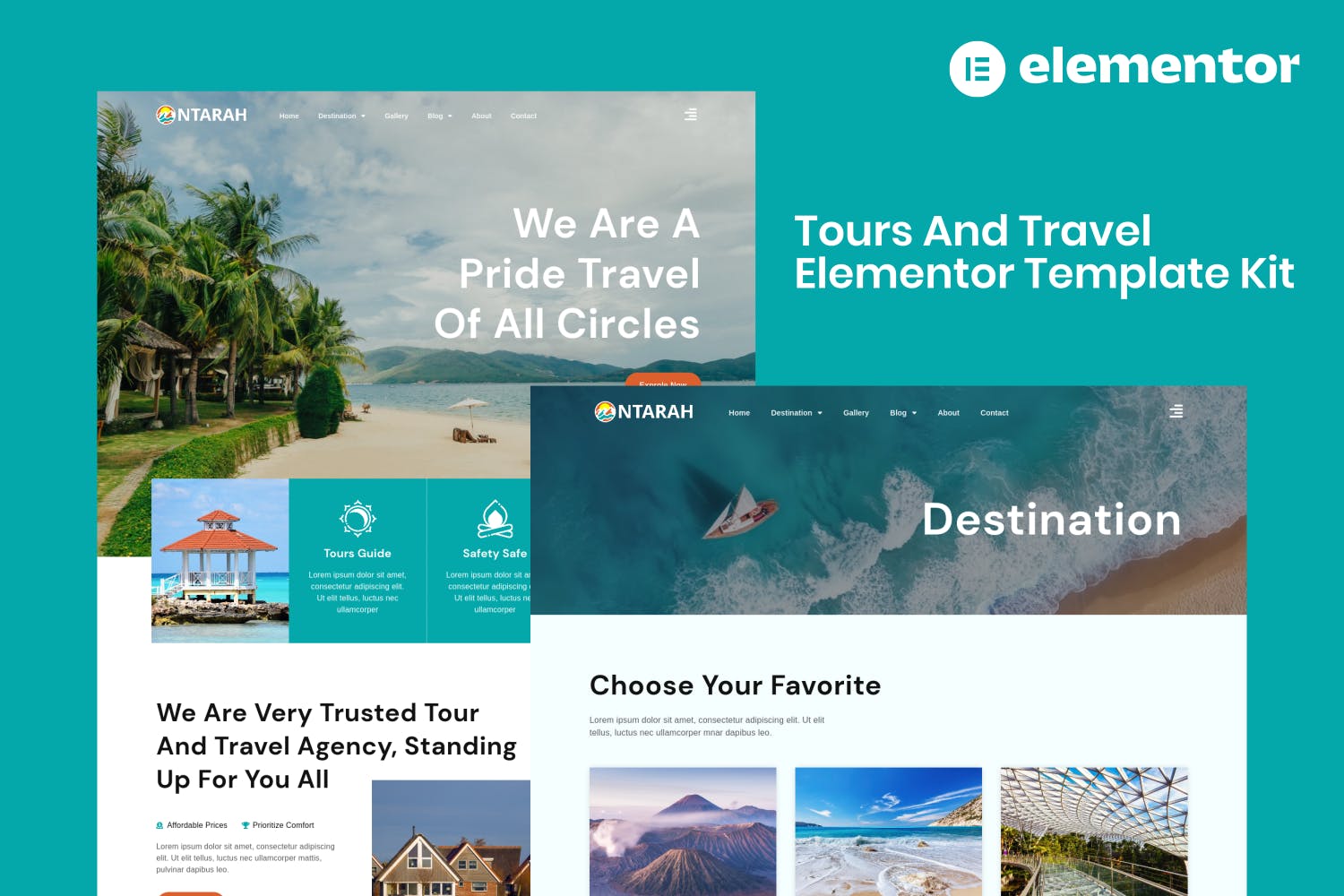 Ntarah - Tours & Travel Elementor Template Kit template kit cover image