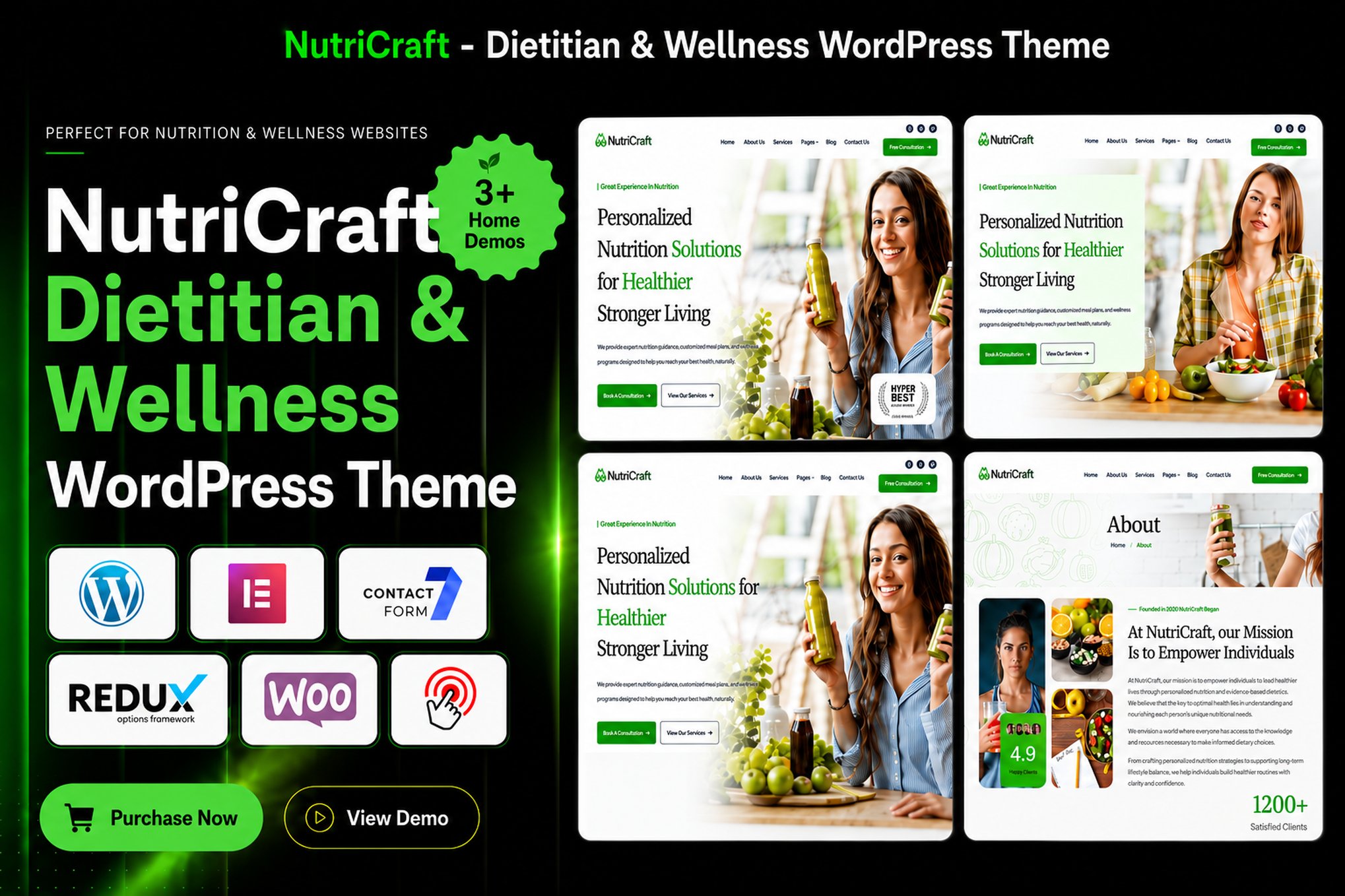 NutriCraft - Dietitian & Wellness WordPress Theme theme cover image