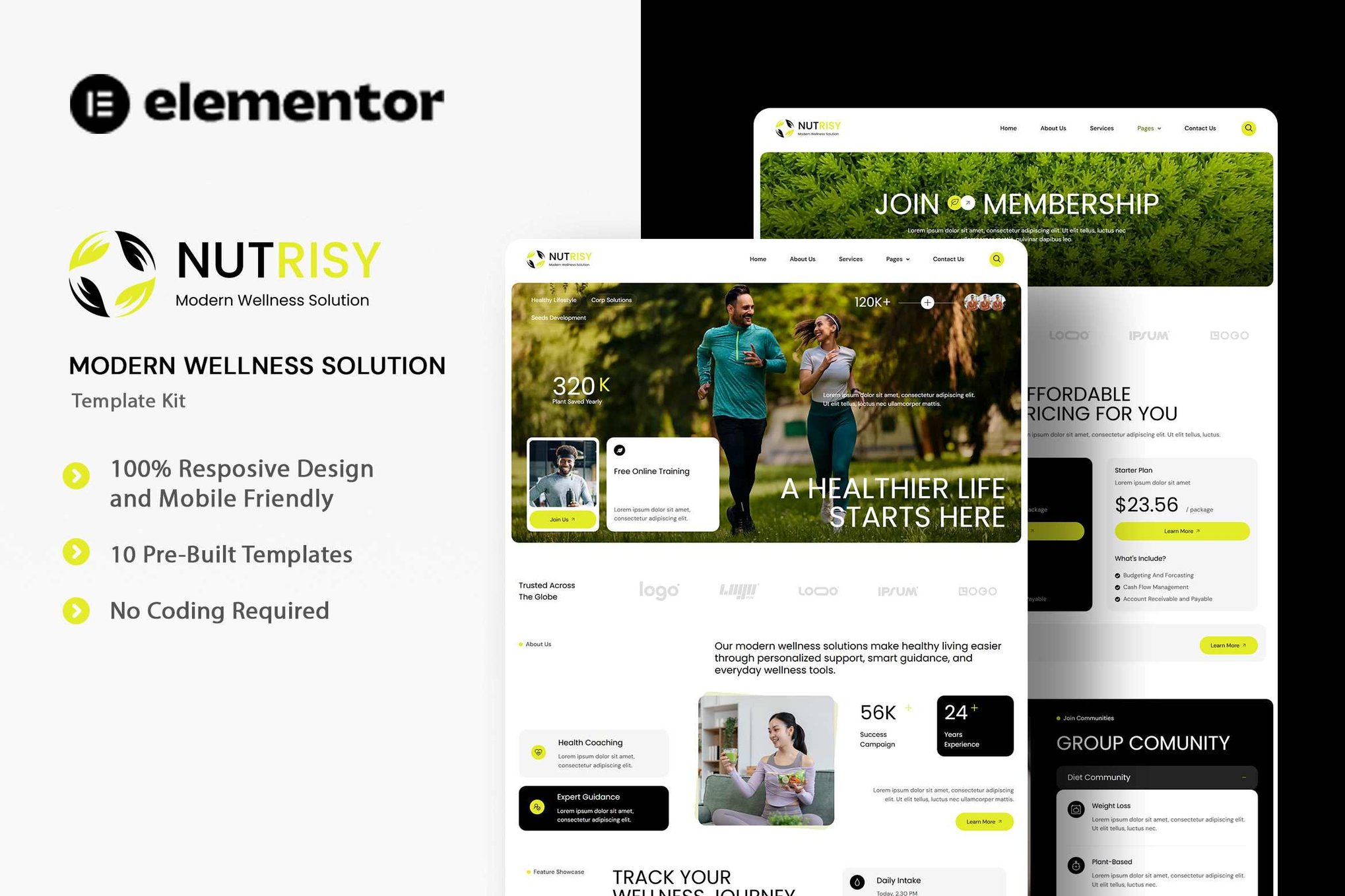 Nutrisy - Modern Wellness Solution Elementor Template Kit template kit cover image