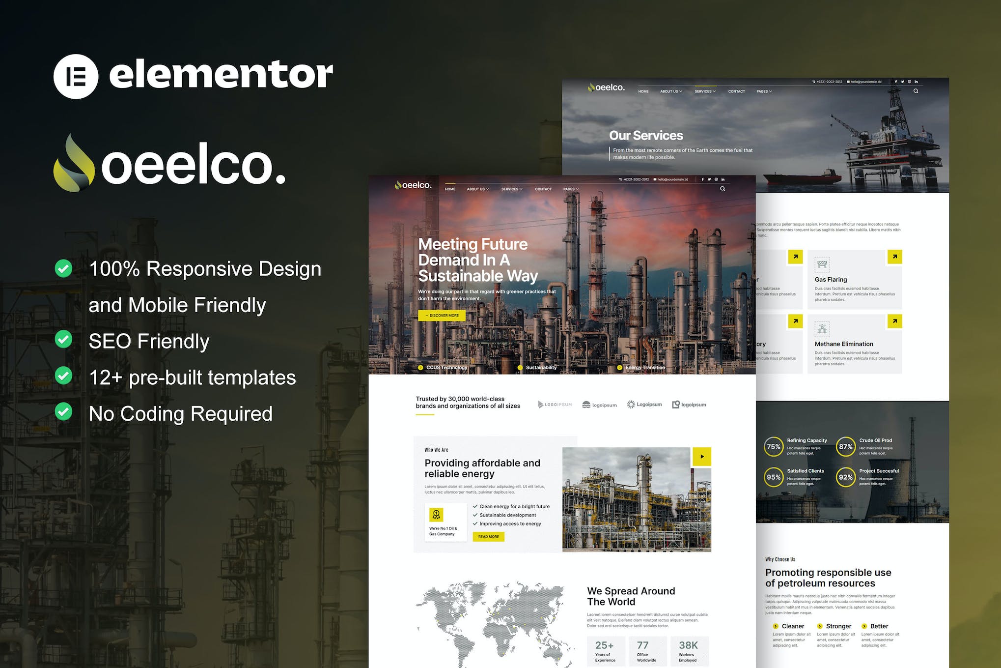 Oeelco - Oil Company & Industrial Elementor Template Kit template kit cover image