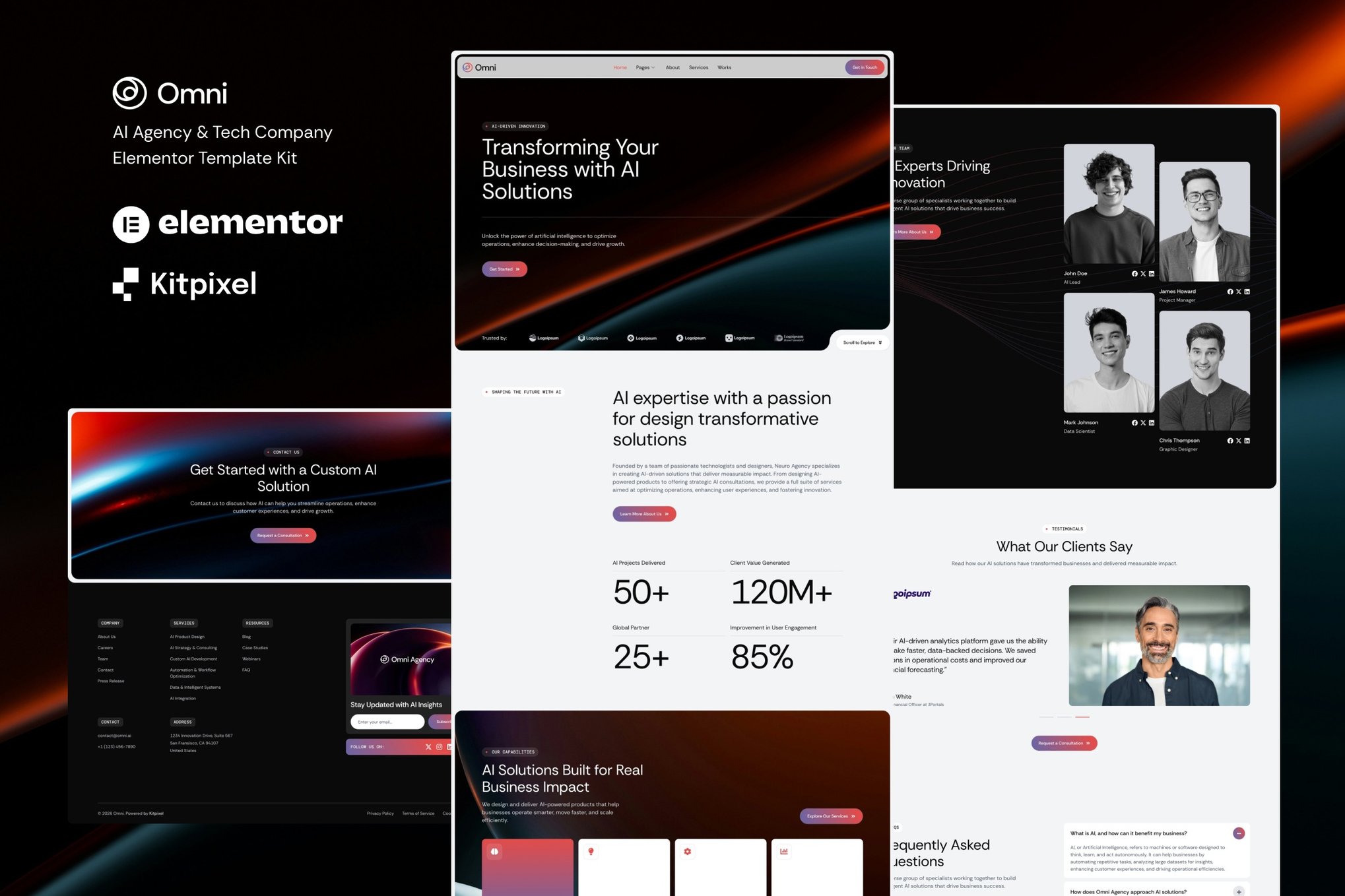Omni - AI Agency & Tech Company Elementor Template Kit template kit cover image