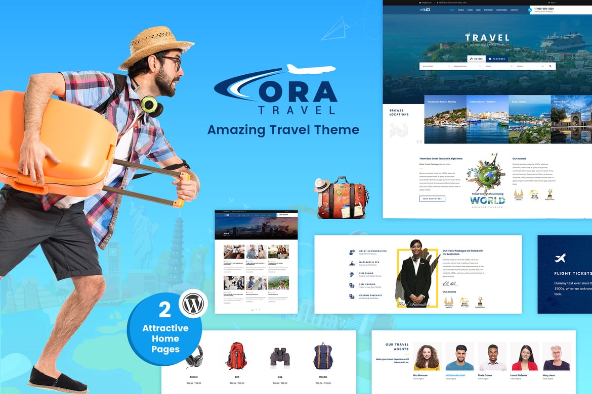 Ora | Travel, Tour Booking WordPress Theme theme cover image