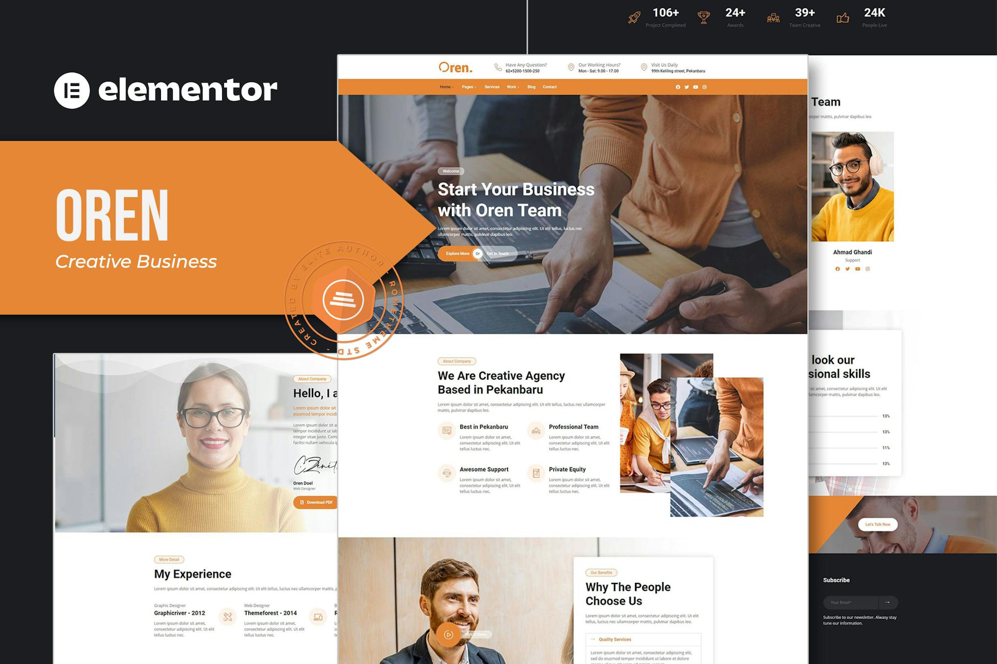 Oren - Creative Business Elementor Template Kit template kit cover image