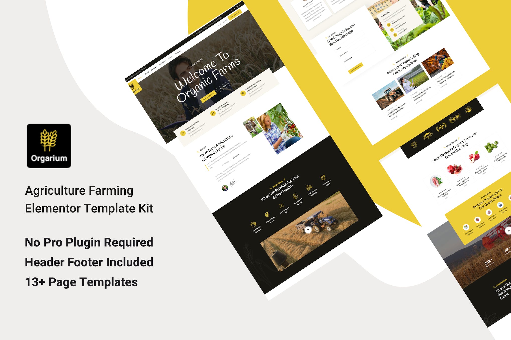 Orgarium - Agriculture Organic Farming Template Kit template kit cover image