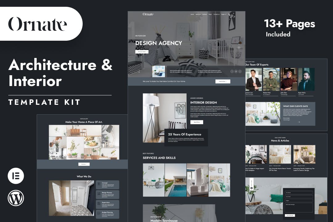 Ornate - Architecture & Interior Design Elementor Template Kit template kit cover image